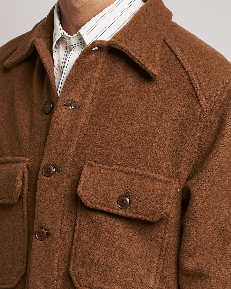 Uomini | Giacche | Sunflower | Wool Shirt Jacket Brown