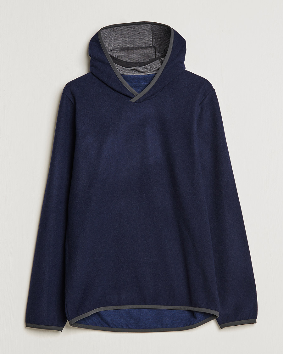 Uomini | Maglieria | SEASE | Drone Wool/Jersey Hood Navy