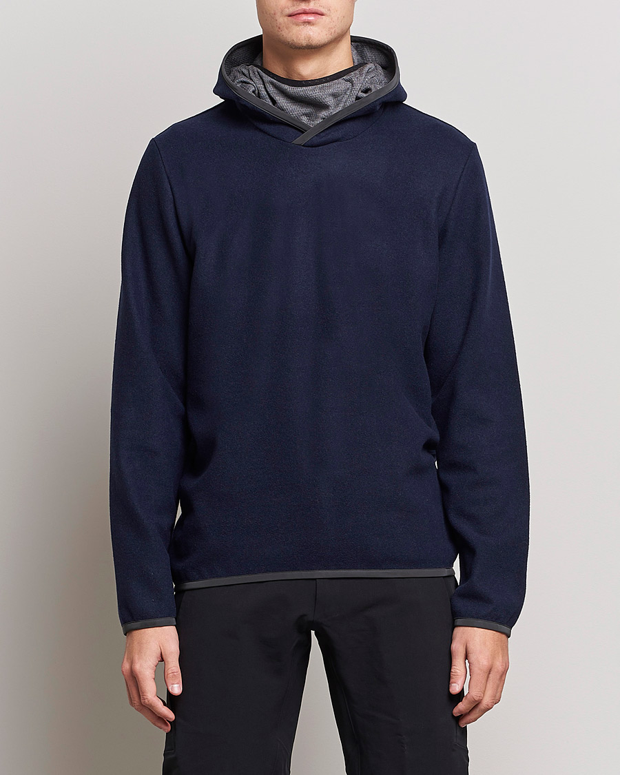 Uomini | Maglieria | SEASE | Drone Wool/Jersey Hood Navy