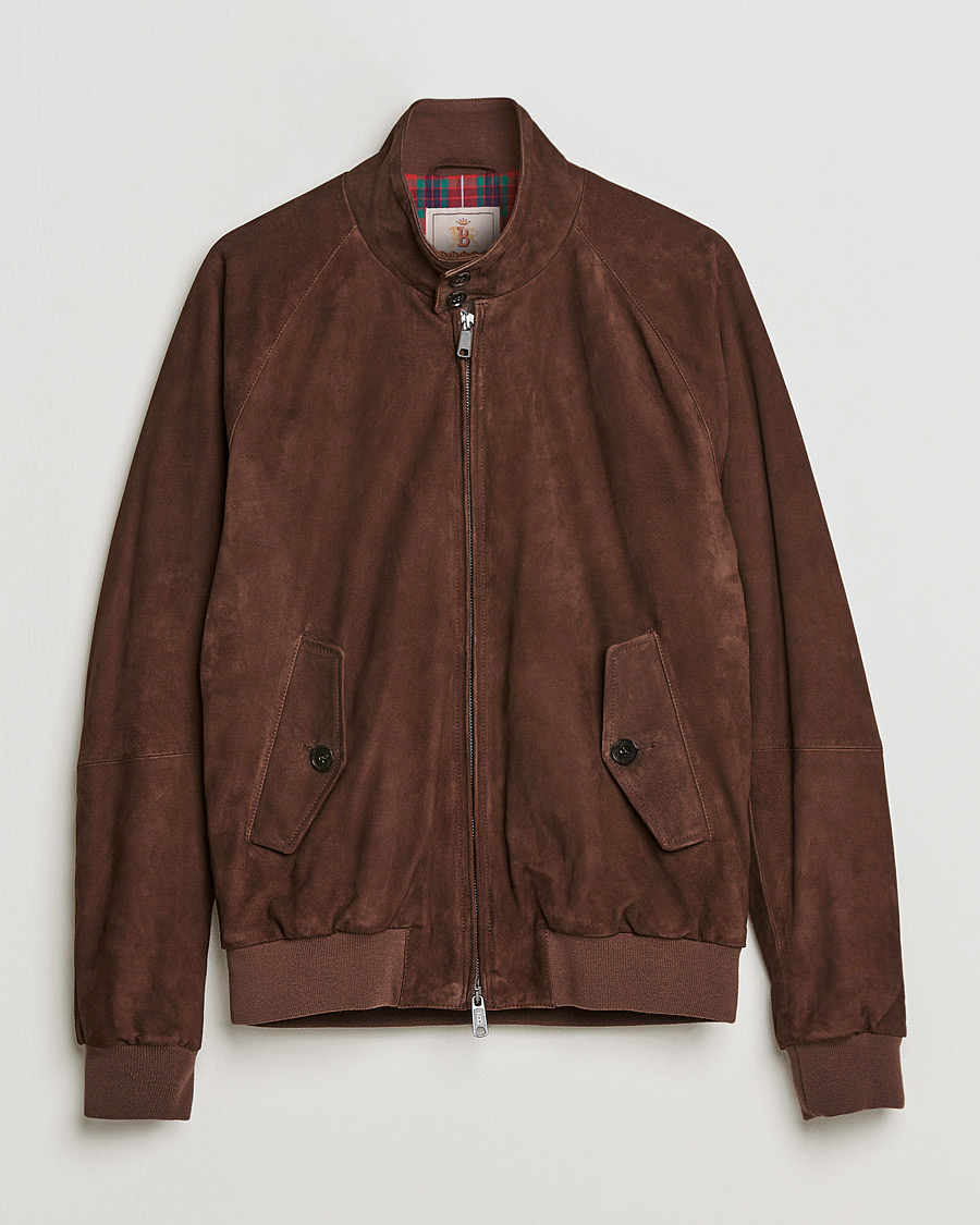Uomini | Giacche | Baracuta | G9 Winter Suede Harrington Jacket Chocolate