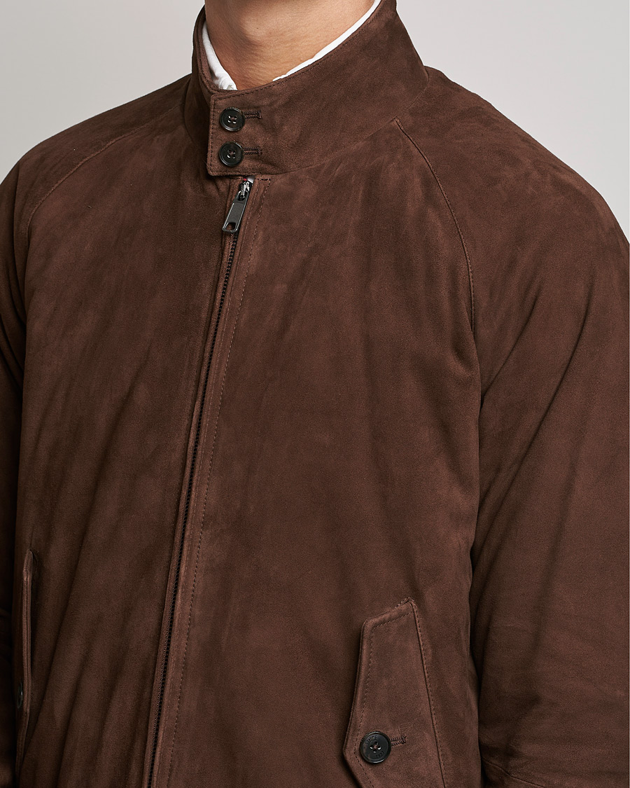 Uomini | Giacche | Baracuta | G9 Winter Suede Harrington Jacket Chocolate
