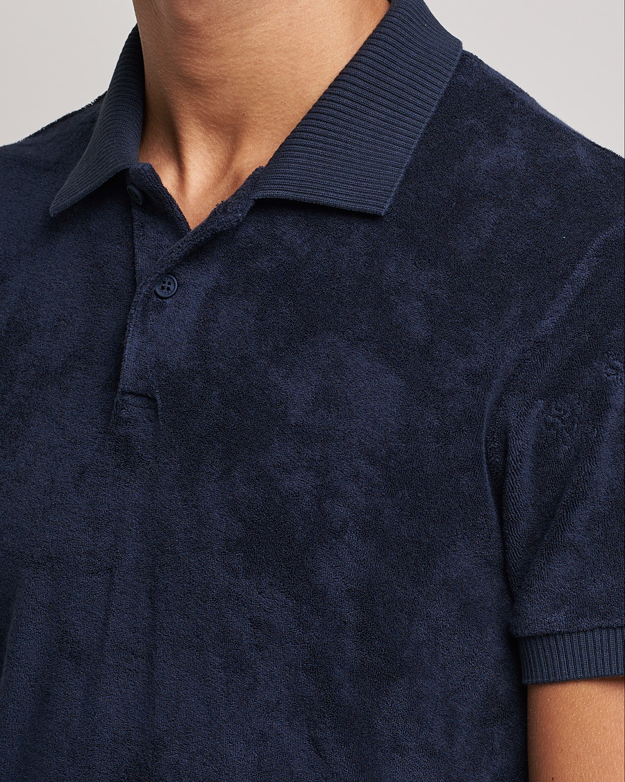 Uomini | Polo | Orlebar Brown | Jarrett Towelling Polo Night Iris