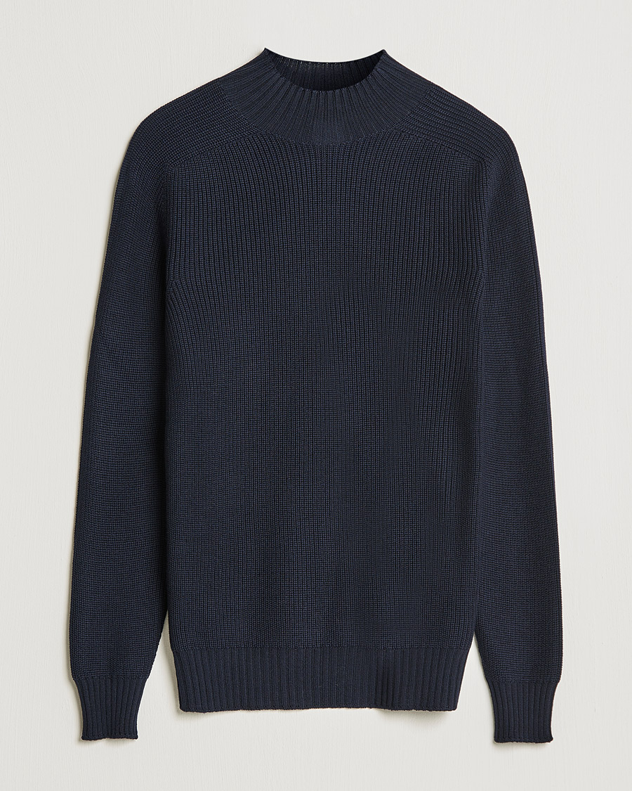 Uomini | Maglieria | Gran Sasso | Rainwool Mock Neck Navy