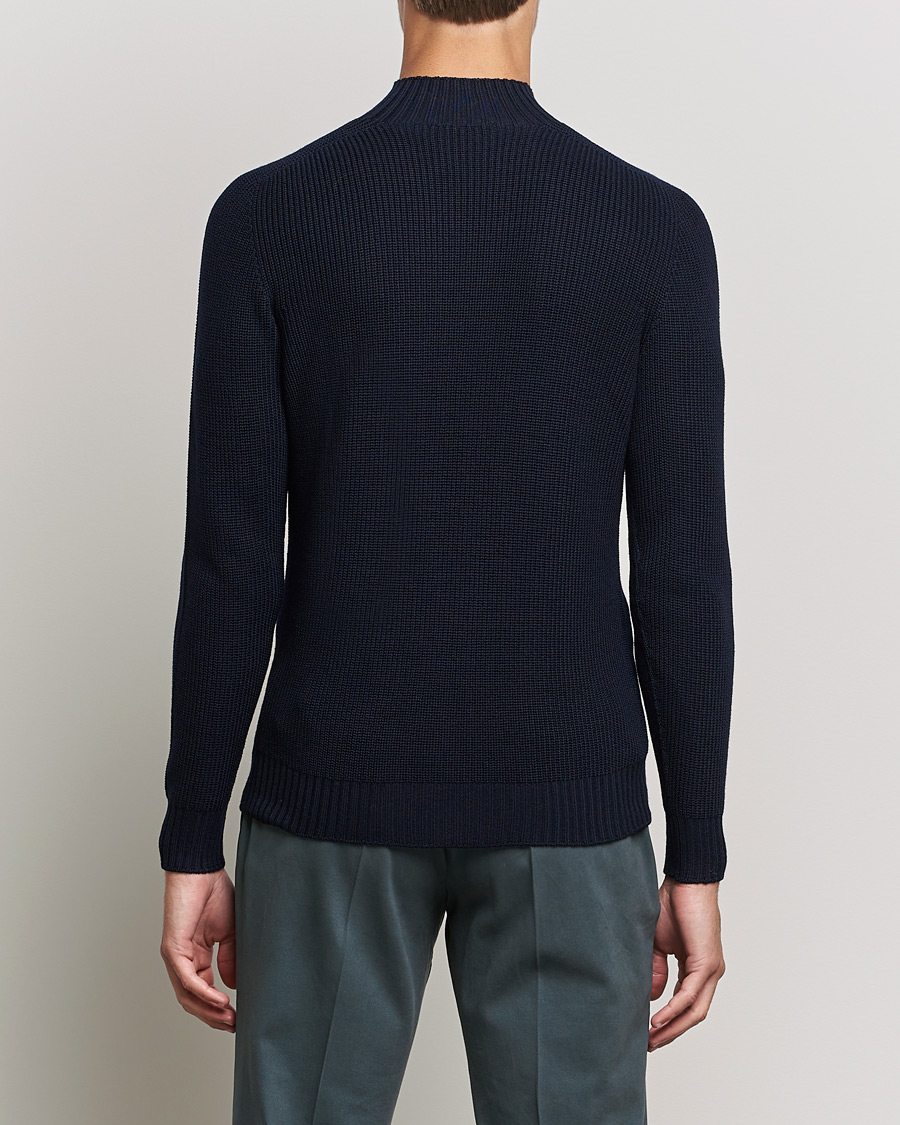 Uomini | Maglieria | Gran Sasso | Rainwool Mock Neck Navy