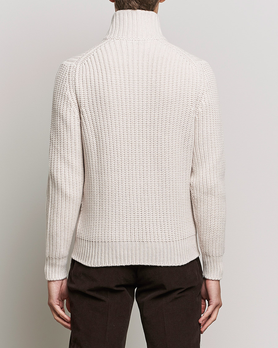 Uomini | Maglieria | Gran Sasso | Heavy Wool/Cashmere Full Zip Beige