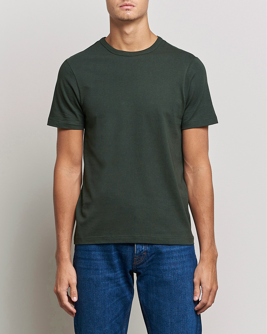 Uomini | T-shirt | Merz b. Schwanen | Relaxed Loopwheeled Sturdy Tee Forest