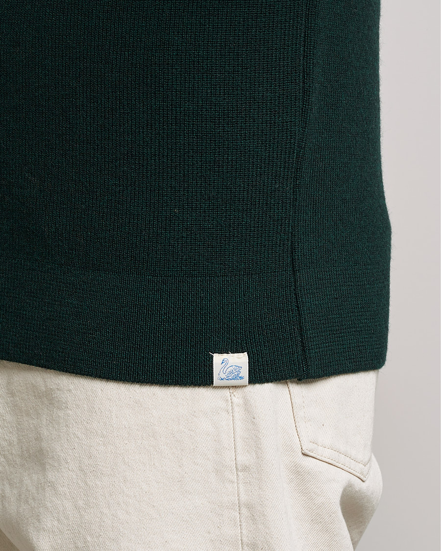 Uomini | Maglieria | Merz b. Schwanen | Merino Wool Half Zip Forest