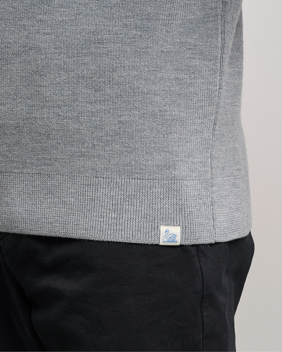 Uomini | Maglieria | Merz b. Schwanen | Merino Wool Half Zip Grey Mel