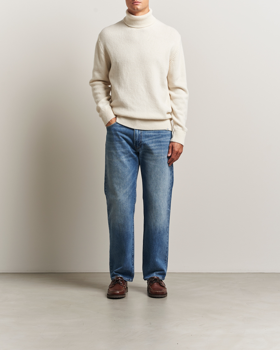 Uomini | Maglieria | Merz b. Schwanen | Merino/Cashmere Knitted Turtleneck Nature
