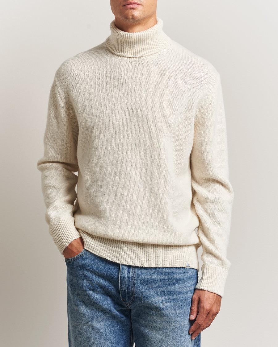 Uomini | Maglieria | Merz b. Schwanen | Merino/Cashmere Knitted Turtleneck Nature