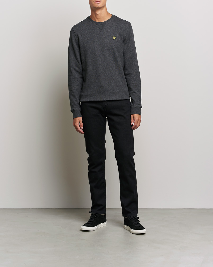 Uomini | Maglieria | Lyle & Scott | Organic Cotton Crew Neck Charcoal Marl