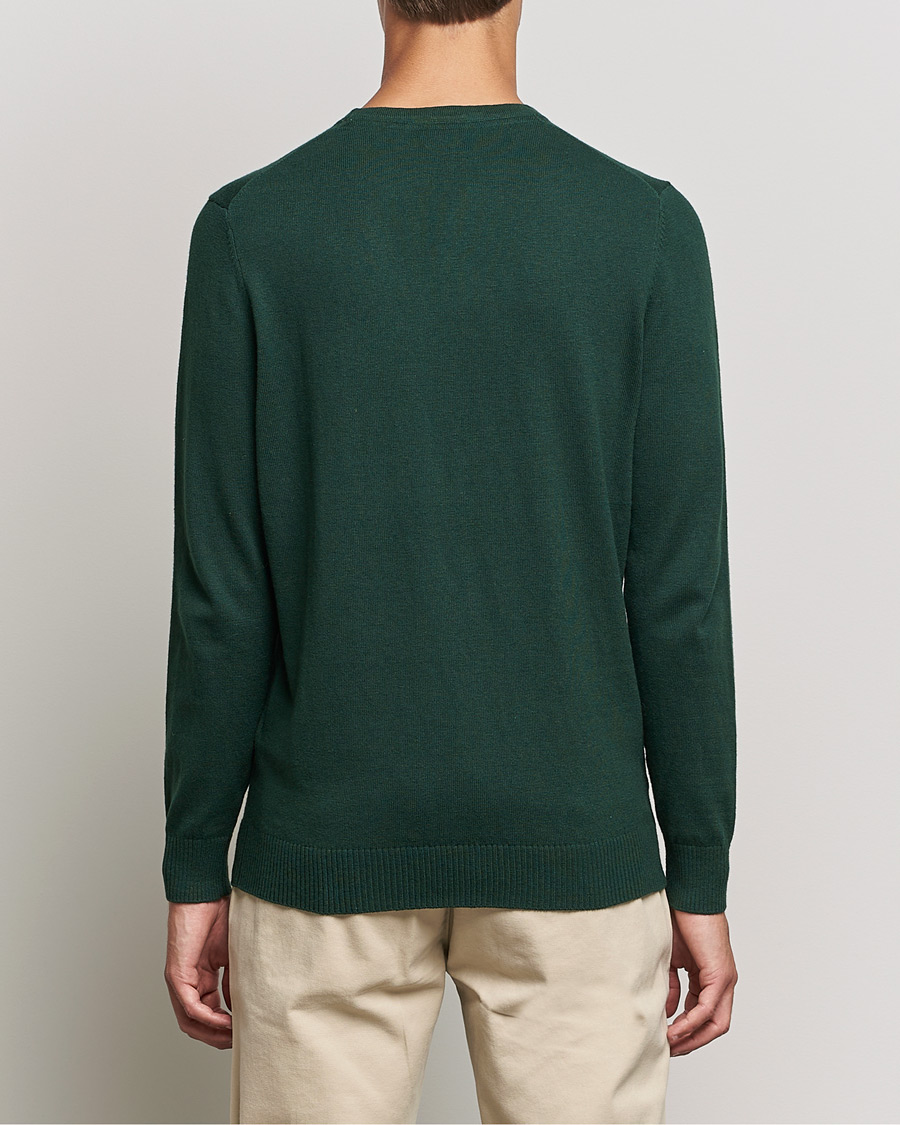 Uomini | Maglieria | Lyle & Scott | Crew Neck Cotton/Merino Jumper Dark Green