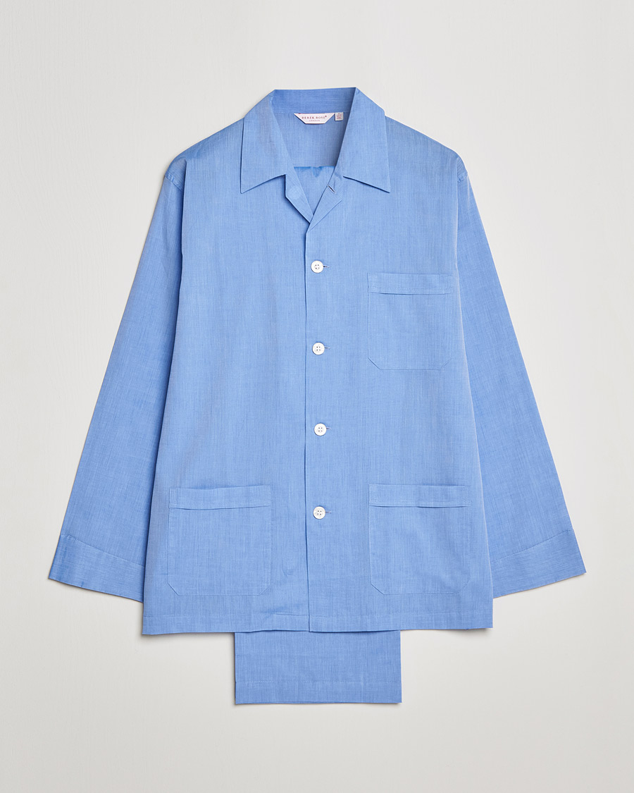 Uomini | Derek Rose Cotton Pyjama Set Blue | Derek Rose | Cotton Pyjama Set Blue
