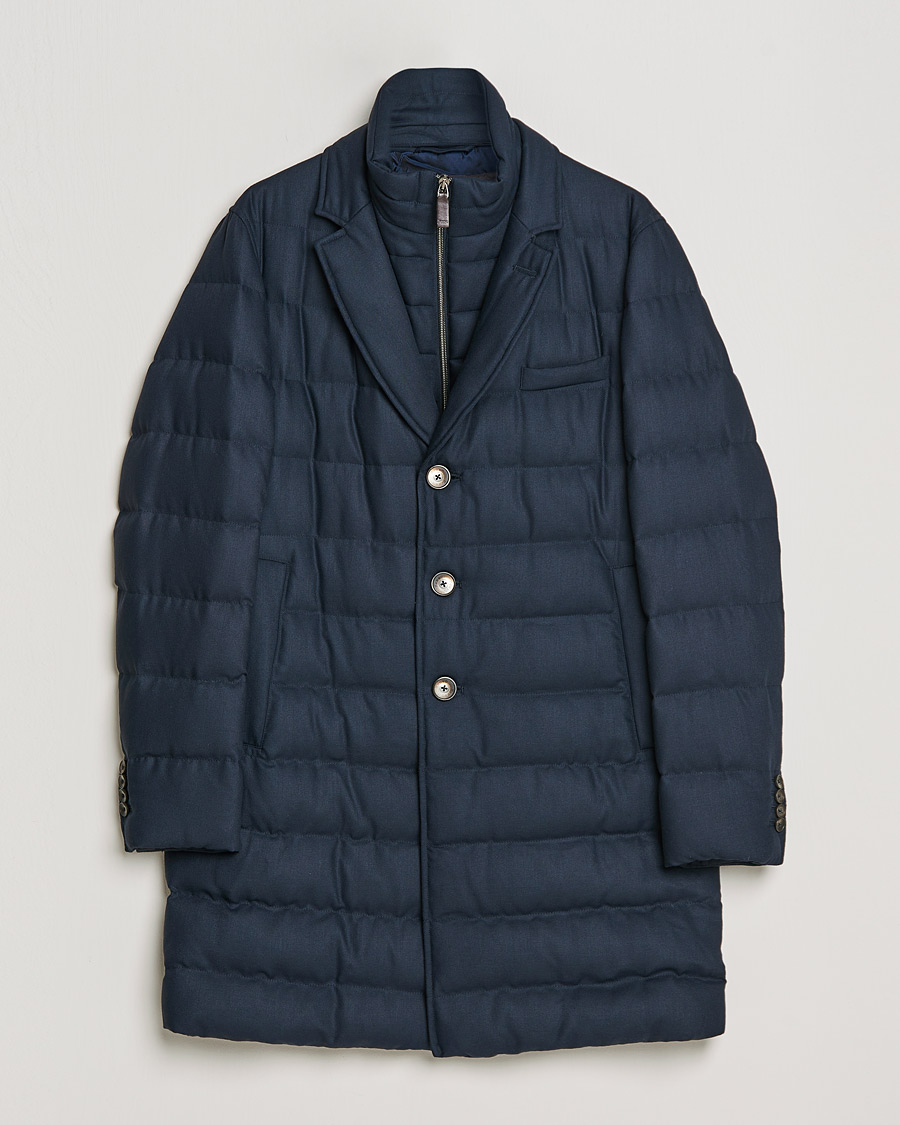 Uomini | Giacche | Herno | Flannel Down Coat Navy
