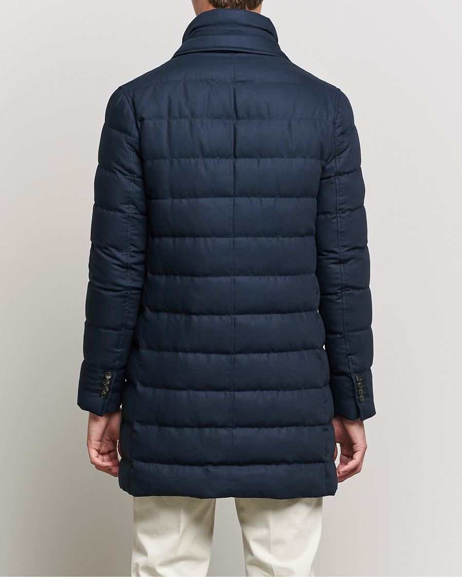 Uomini | Giacche | Herno | Flannel Down Coat Navy
