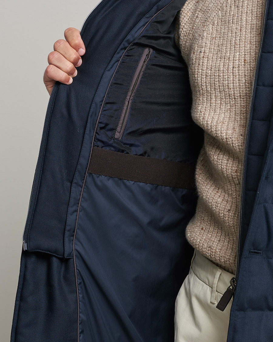 Uomini | Giacche | Herno | Flannel Down Coat Navy