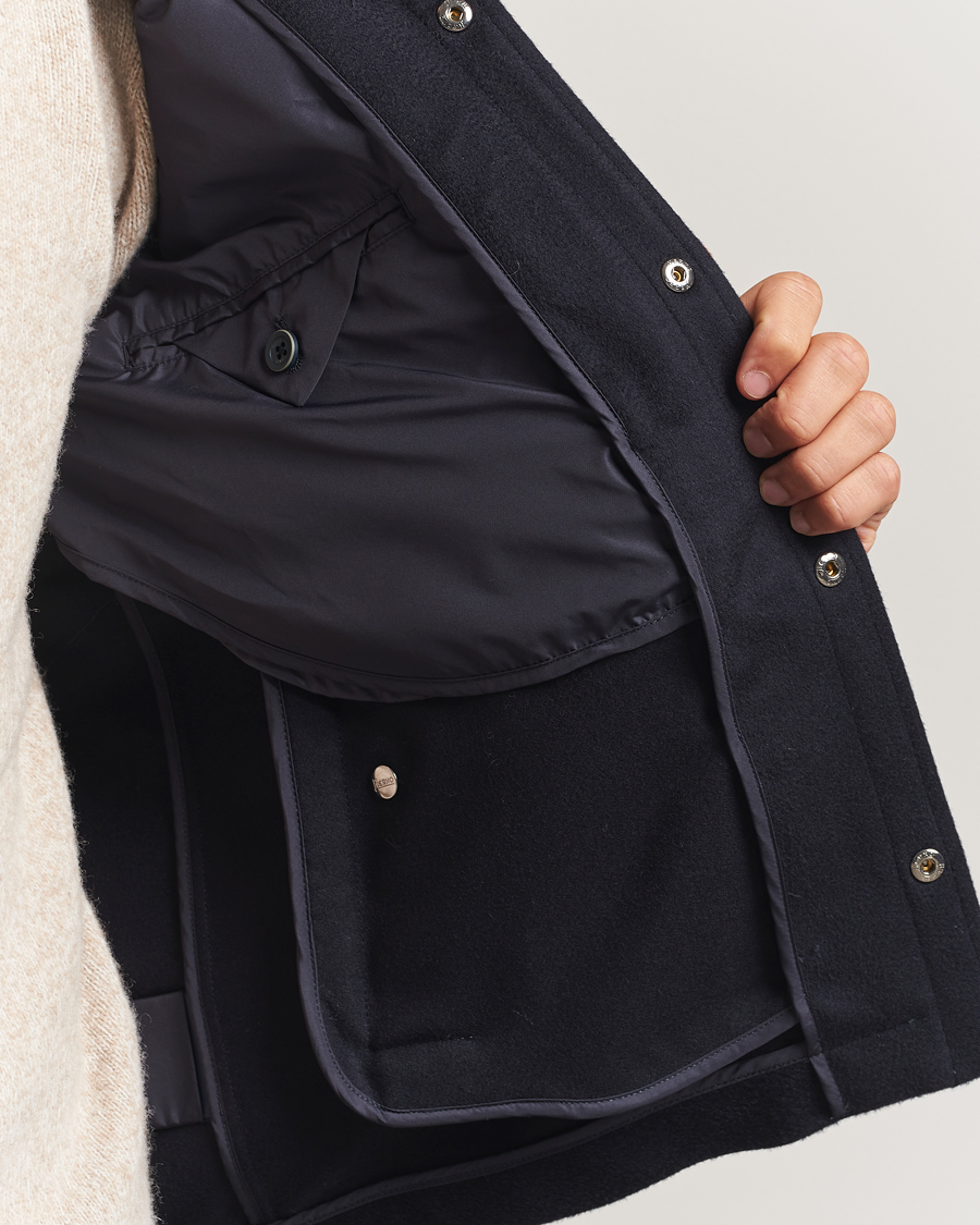 Uomini | Camicie | Herno | Cashmere Overshirt Navy