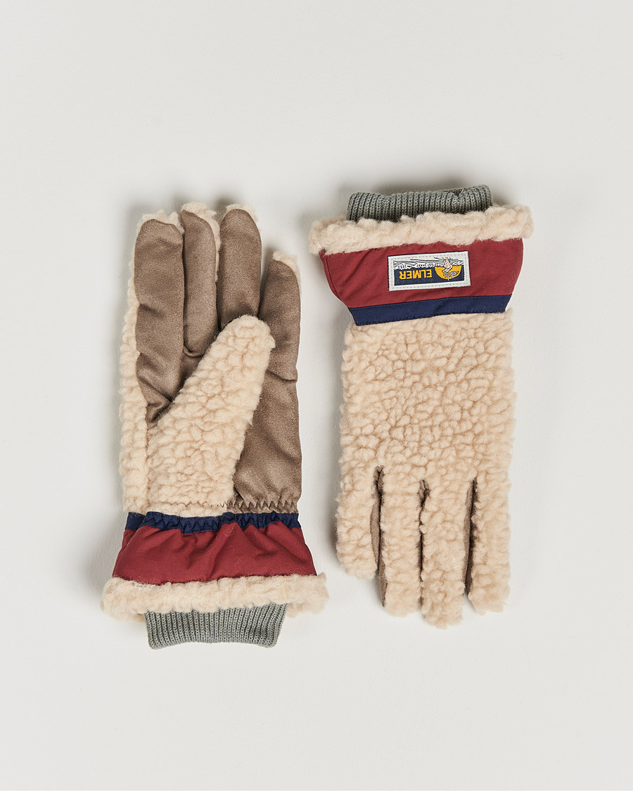 Uomini | Elmer by Swany Sota Wool Teddy Gloves Beige/Wine | Elmer by Swany | Sota Wool Teddy Gloves Beige/Wine