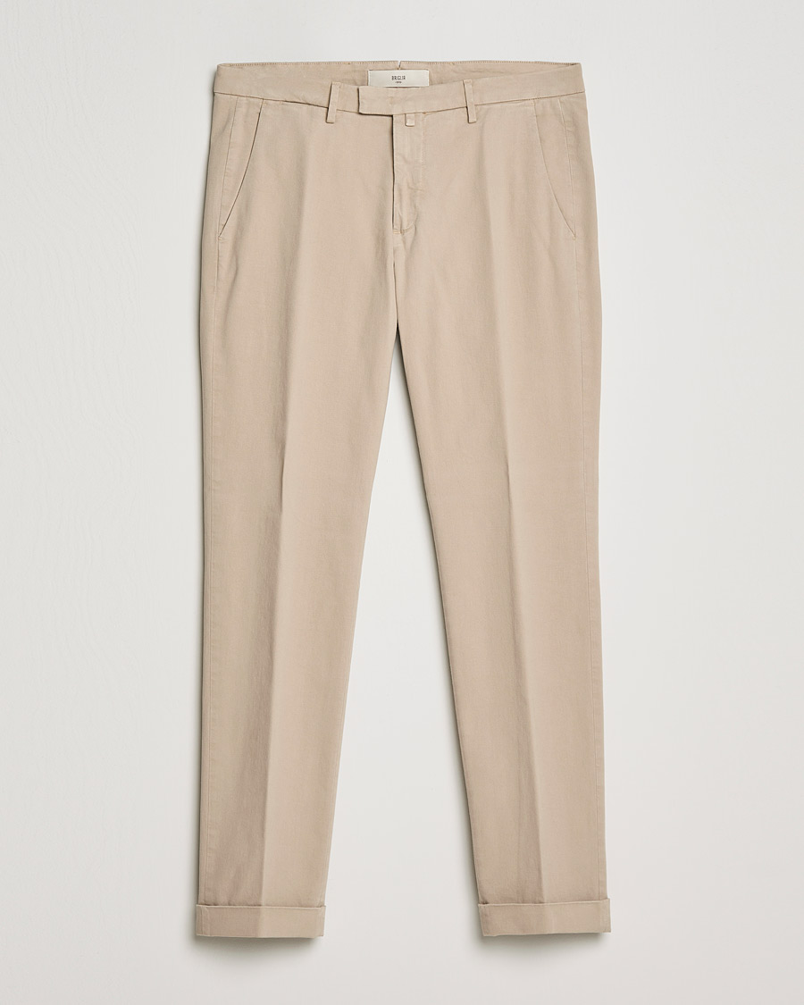 Uomini | Pantaloni | Briglia 1949 | Slim Fit Cotton Stretch Chino Beige