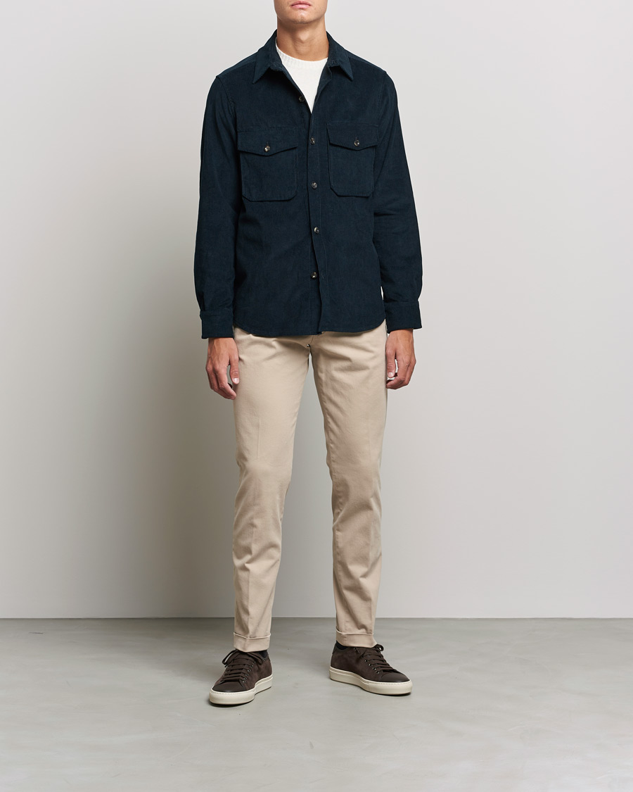 Uomini | Pantaloni | Briglia 1949 | Slim Fit Cotton Stretch Chino Beige