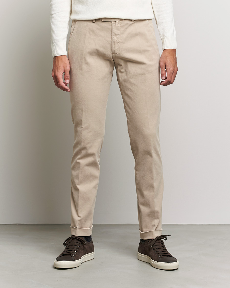 Uomini | Pantaloni | Briglia 1949 | Slim Fit Cotton Stretch Chino Beige