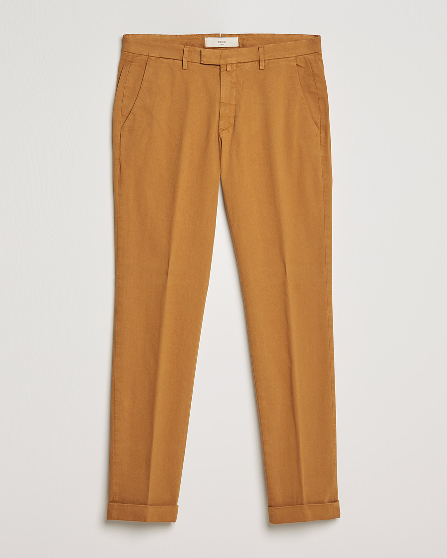 Uomini | Pantaloni | Briglia 1949 | Slim Fit Cotton Stretch Chino Golden Brown