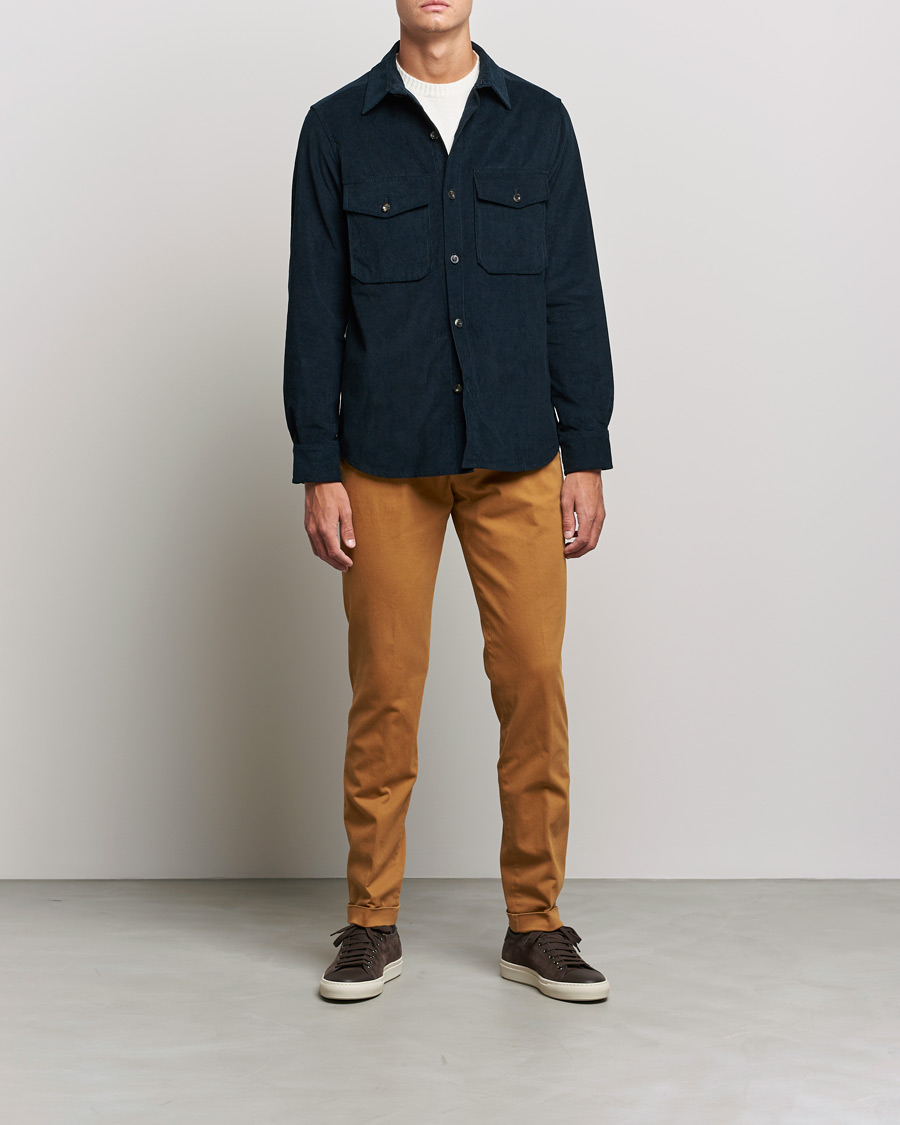 Uomini | Pantaloni | Briglia 1949 | Slim Fit Cotton Stretch Chino Golden Brown