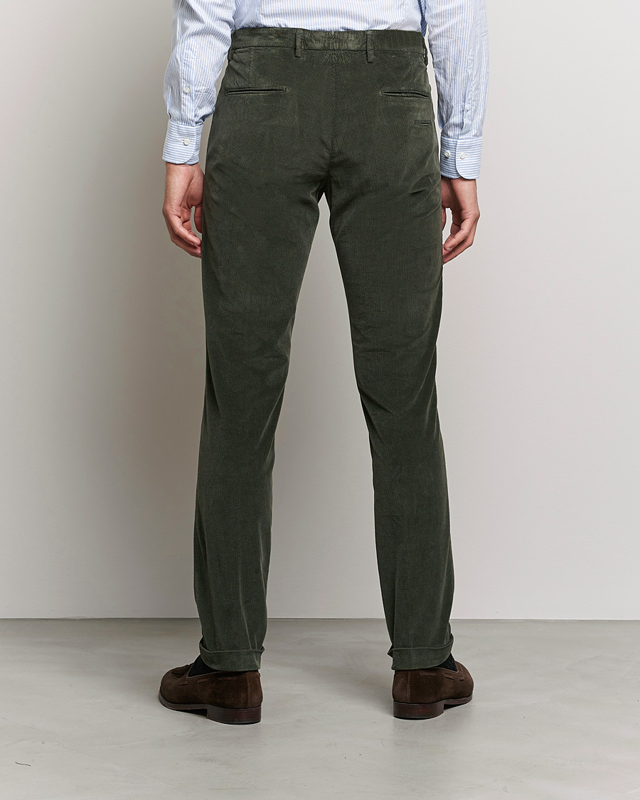 Uomini | Pantaloni | Briglia 1949 | Slim Fit Corduroy Trousers Dark Green