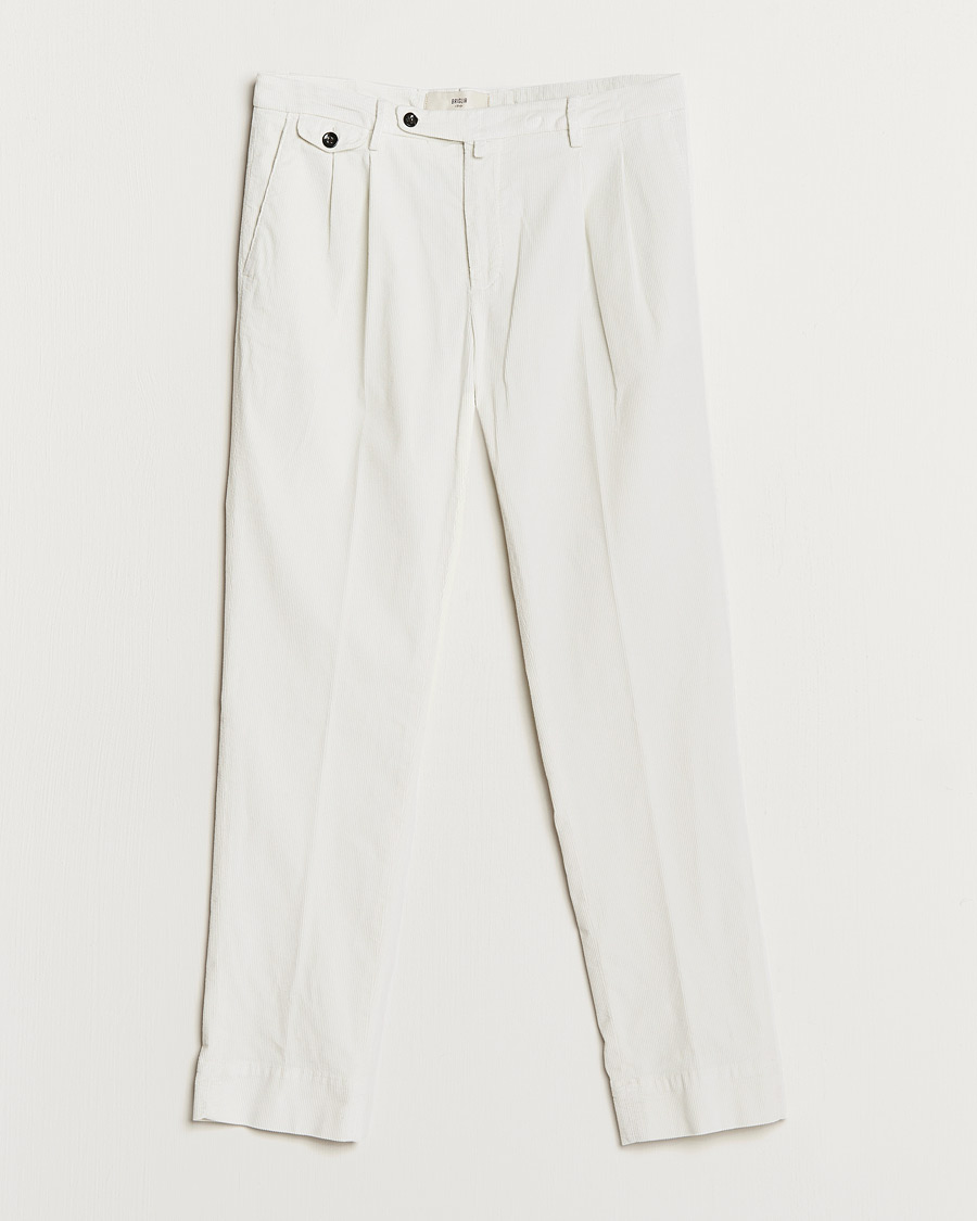 Uomini | Pantaloni | Briglia 1949 | Easy Fit Corduroy Trousers Off White