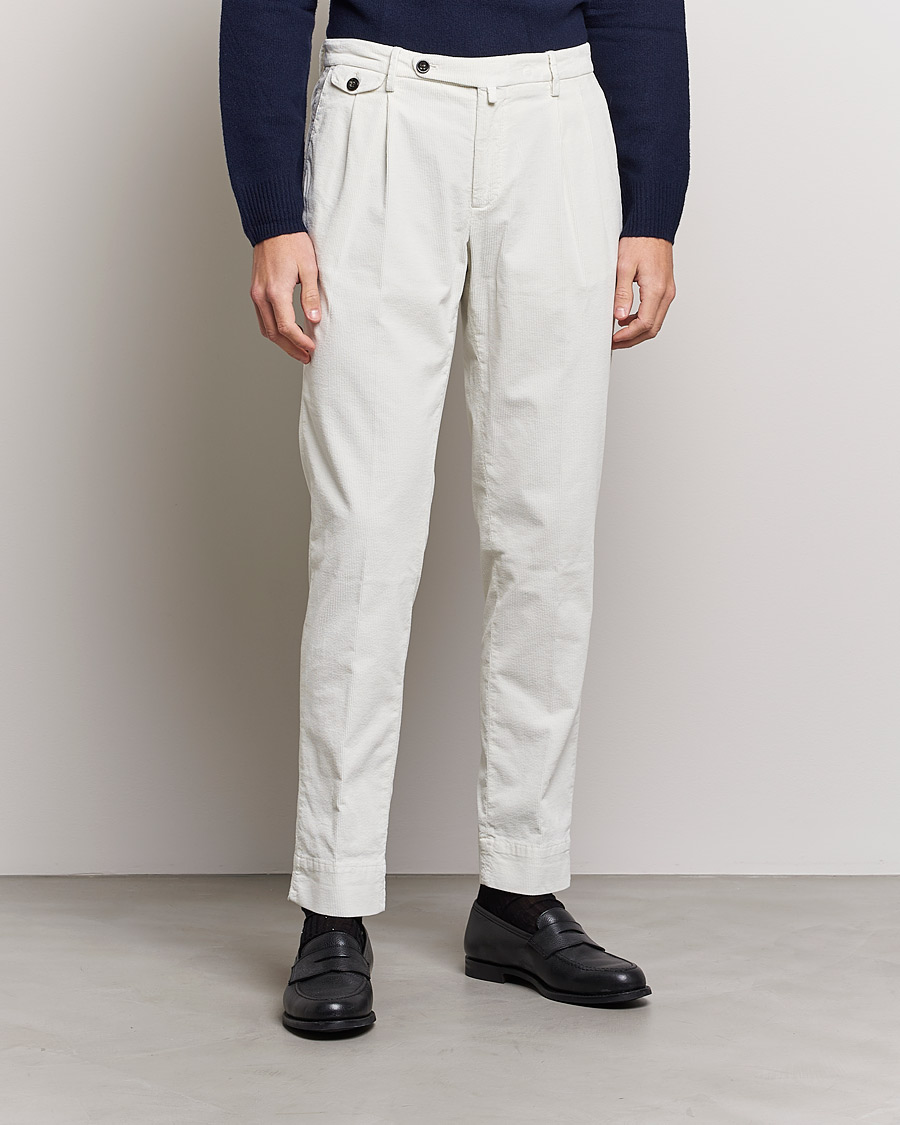 Uomini | Pantaloni | Briglia 1949 | Easy Fit Corduroy Trousers Off White