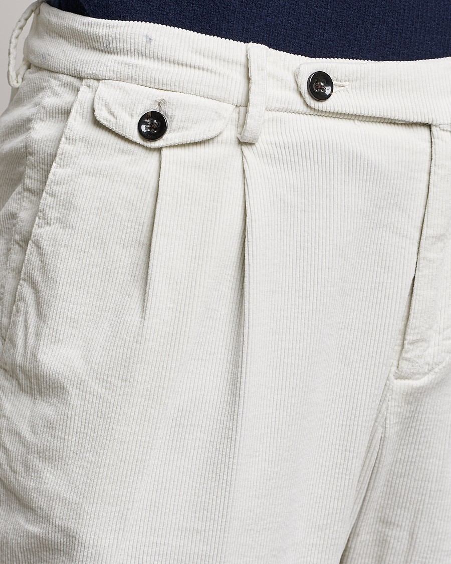 Uomini | Pantaloni | Briglia 1949 | Easy Fit Corduroy Trousers Off White