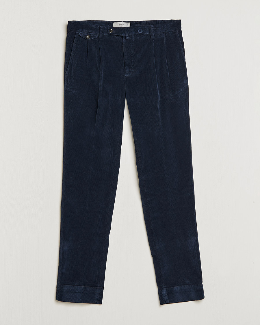 Uomini | Pantaloni | Briglia 1949 | Easy Fit Corduroy Trousers Navy