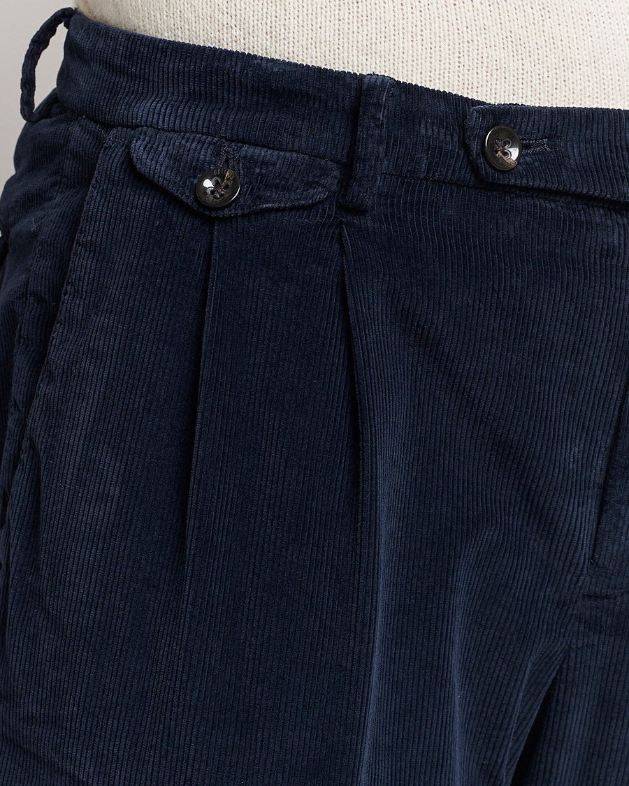 Uomini | Pantaloni | Briglia 1949 | Easy Fit Corduroy Trousers Navy