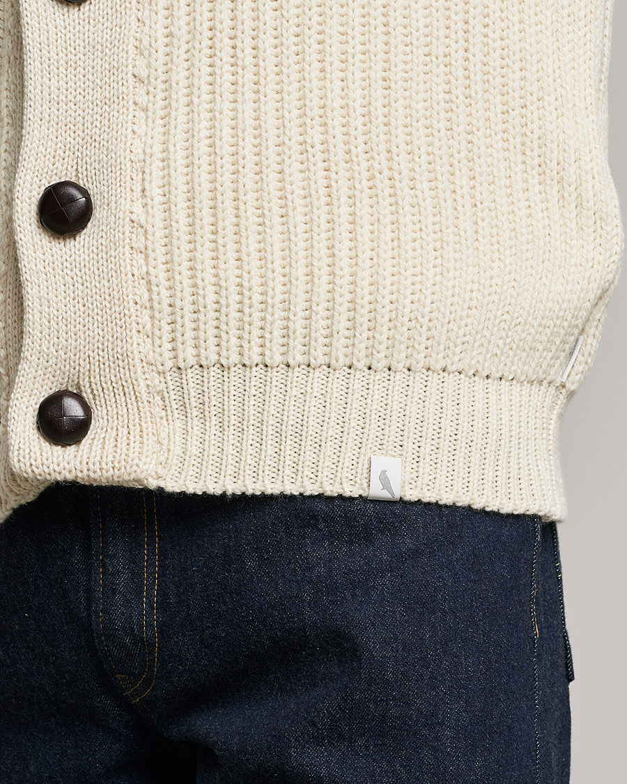 Uomini | Maglieria | Peregrine | Wilkinson Ribbed Wool Cardigan Cream