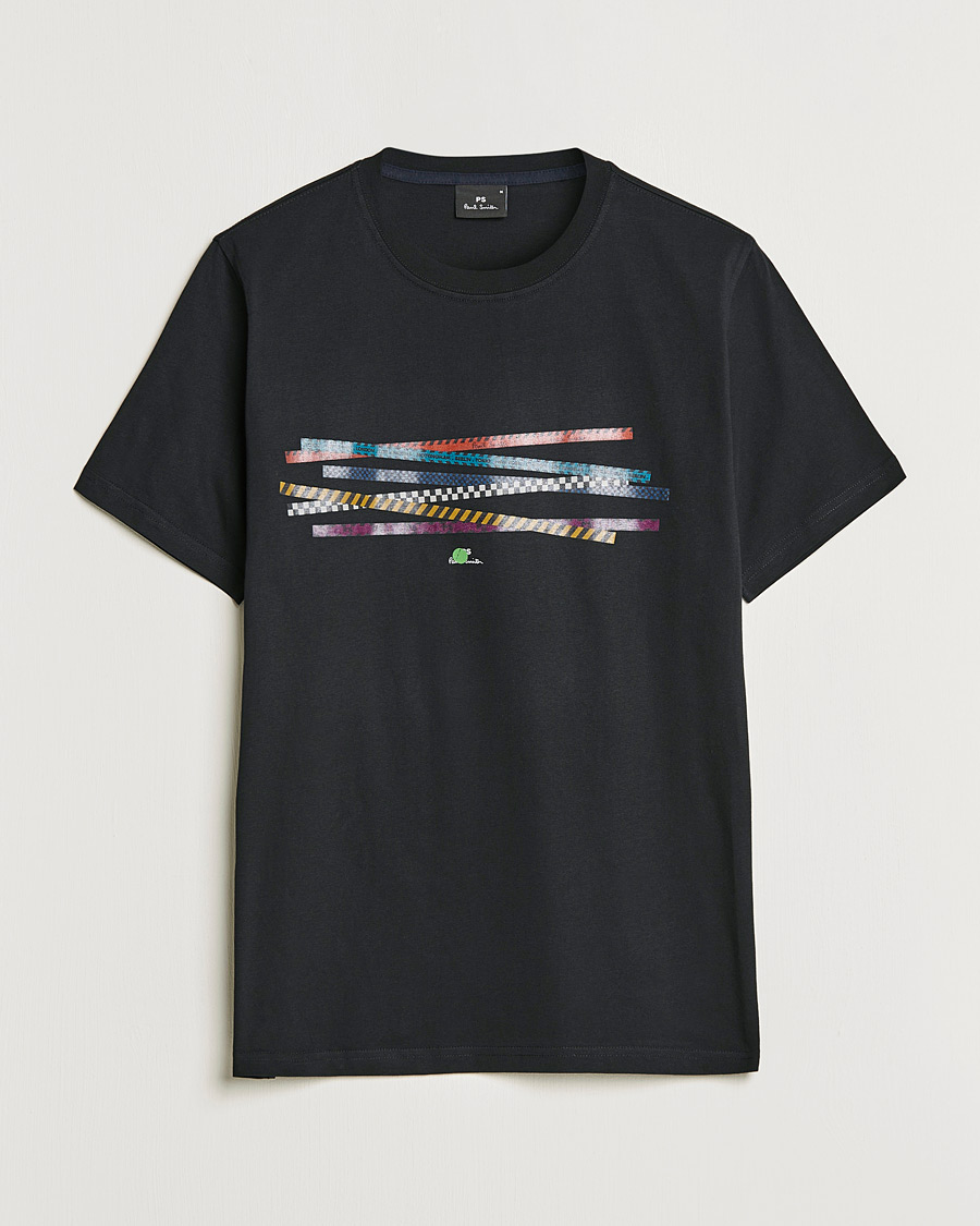 Uomini | T-shirt | PS Paul Smith | Tapes Cotton T-Shirt Black