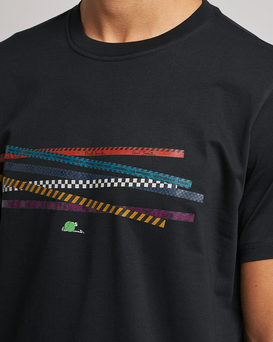 Uomini | T-shirt | PS Paul Smith | Tapes Cotton T-Shirt Black