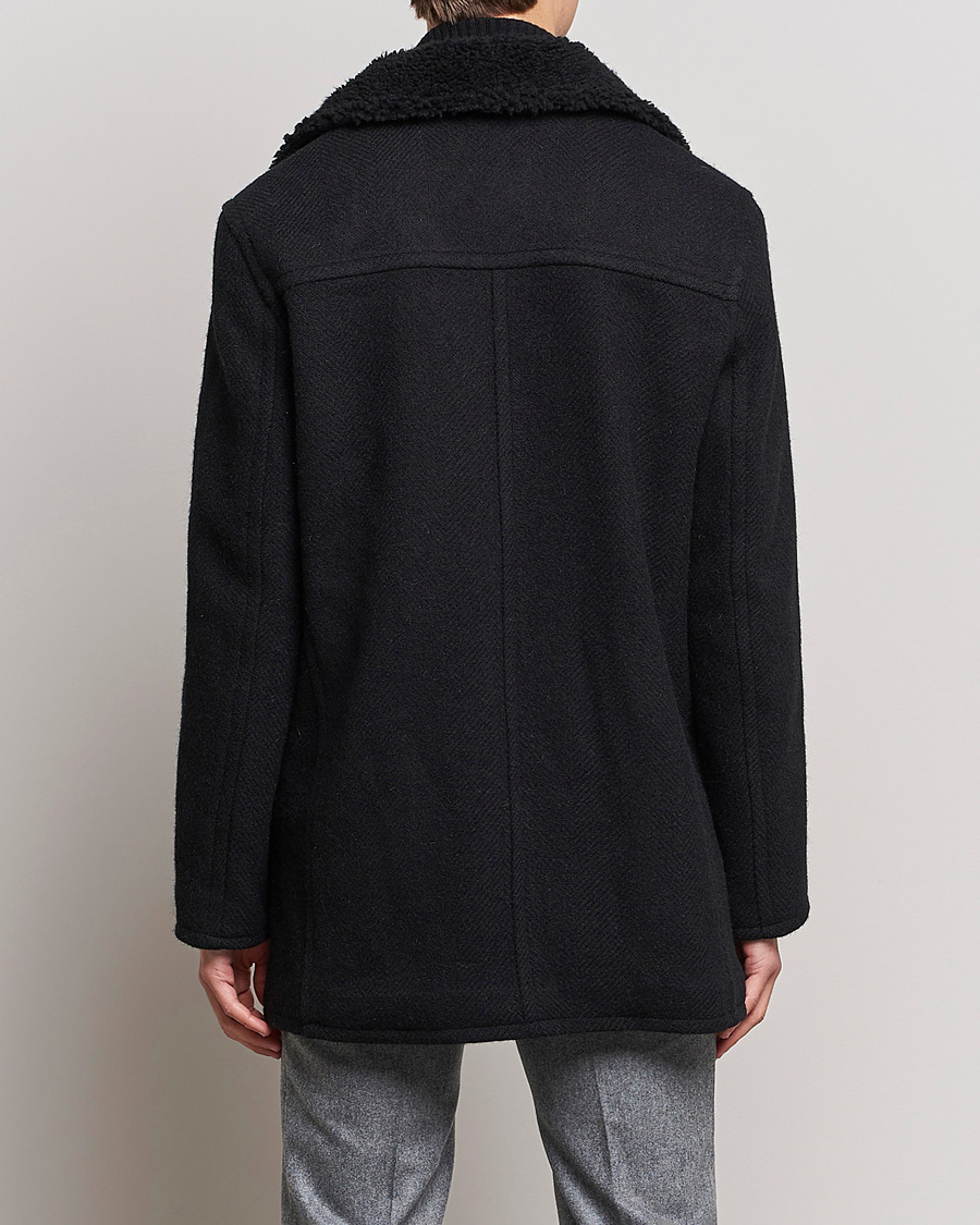 Uomini | Giacche | Private White V.C. | The Shearling Car Coat Navy