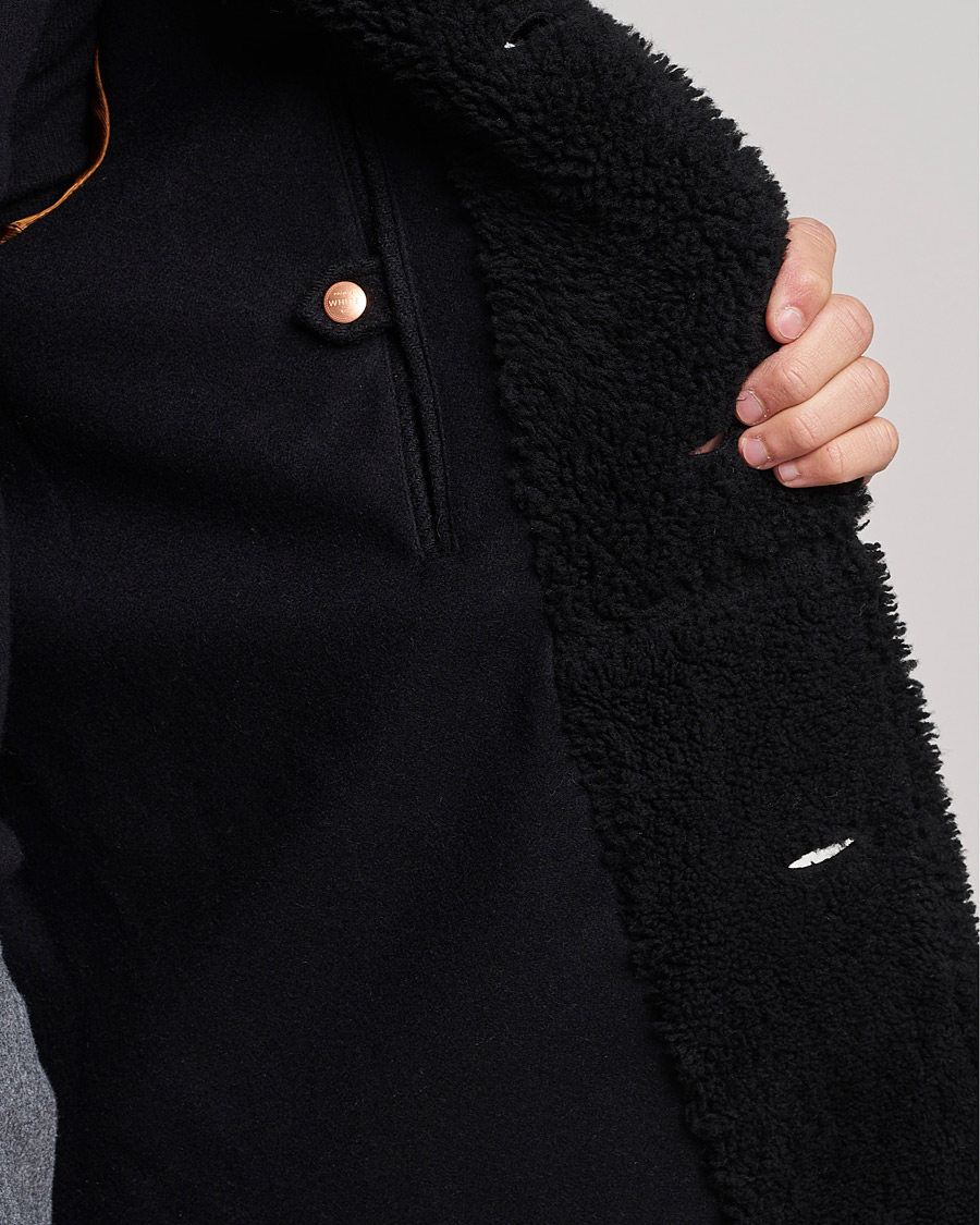 Uomini | Giacche | Private White V.C. | The Shearling Car Coat Navy