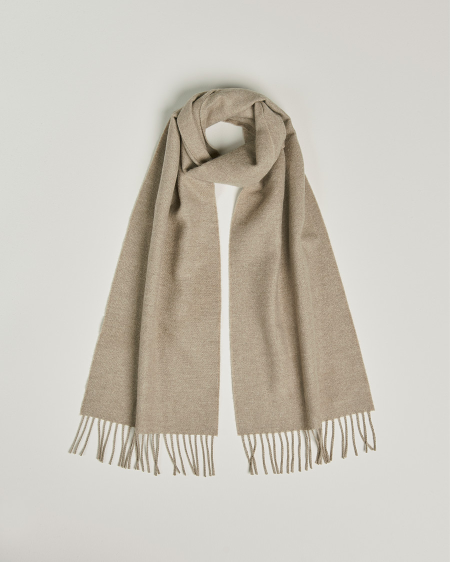 Uomini | Begg & Co Vier Lambswool/Cashmere Solid Scarf Mushroom | Begg & Co | Vier Lambswool/Cashmere Solid Scarf Mushroom