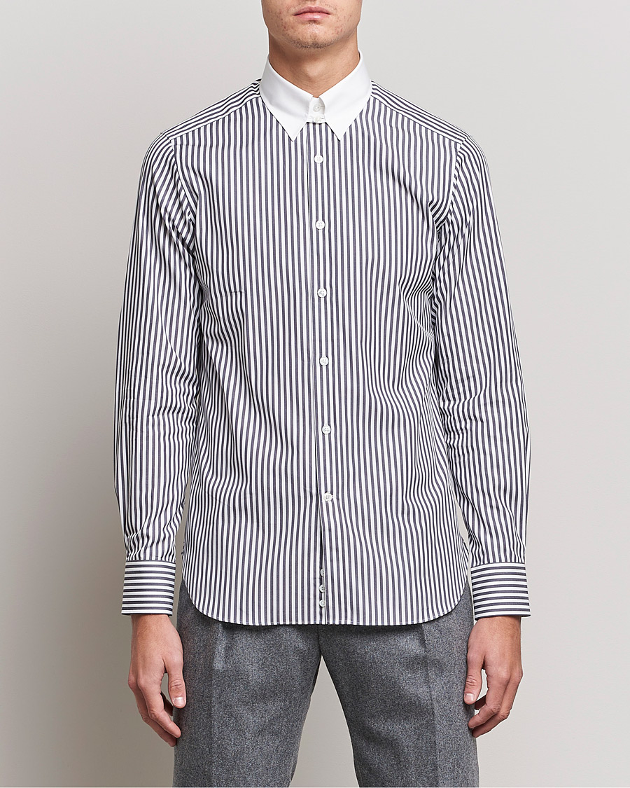 Uomini | Camicie | Beams F | Tab Collar Dress Shirt Grey/White