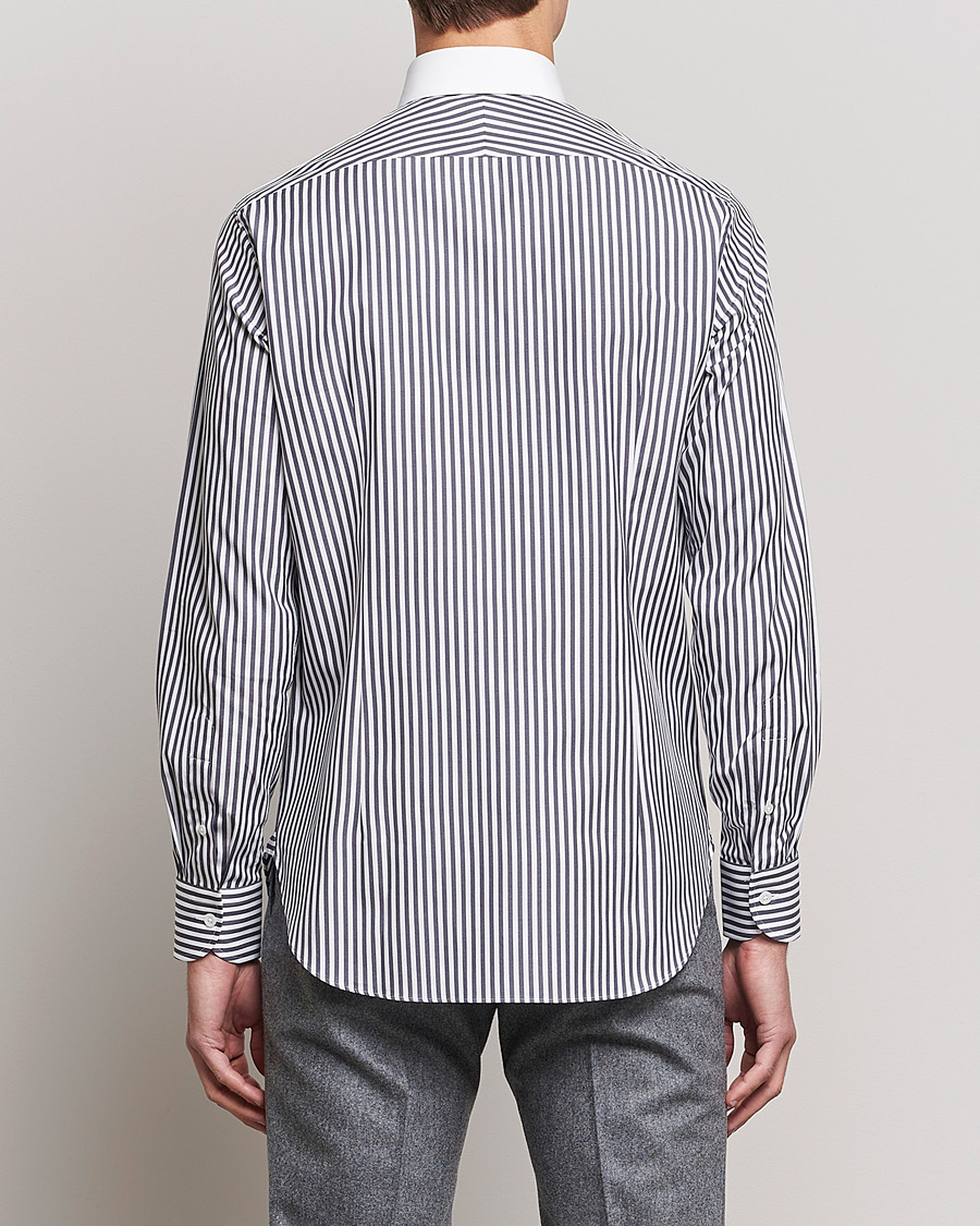 Uomini | Camicie | Beams F | Tab Collar Dress Shirt Grey/White