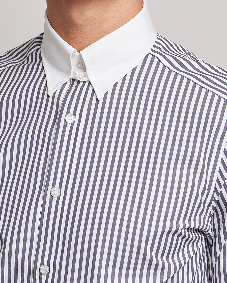 Uomini | Camicie | Beams F | Tab Collar Dress Shirt Grey/White