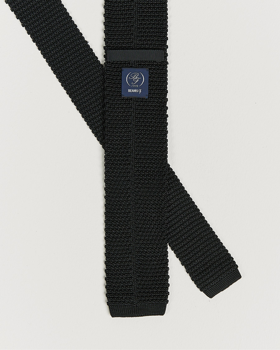 Uomini | Beams F Knitted Silk Tie Black | Beams F | Knitted Silk Tie Black