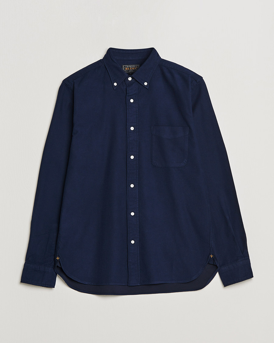 Uomini | Camicie | BEAMS PLUS | Flannel Button Down Shirt Navy