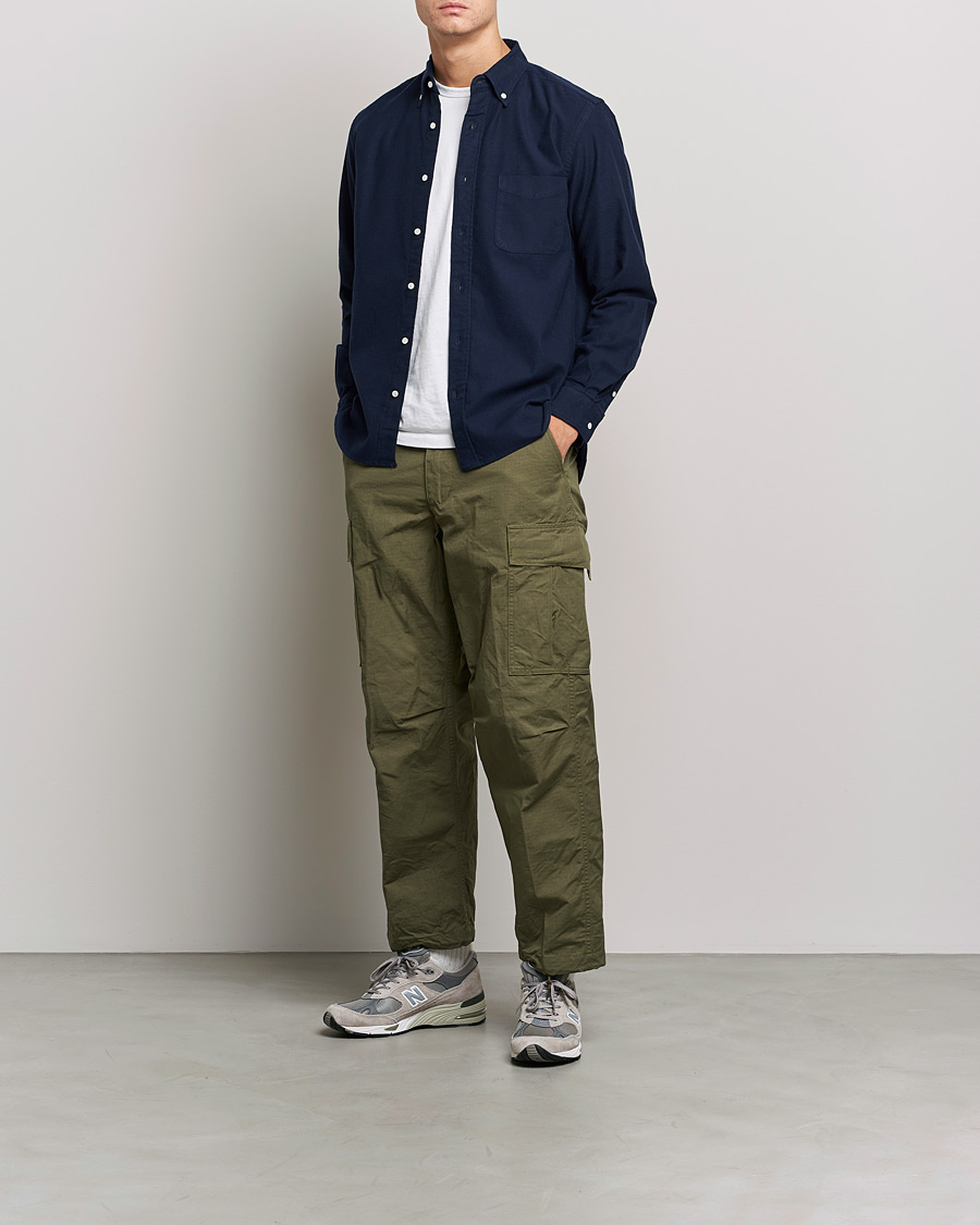 Uomini | Camicie | BEAMS PLUS | Flannel Button Down Shirt Navy