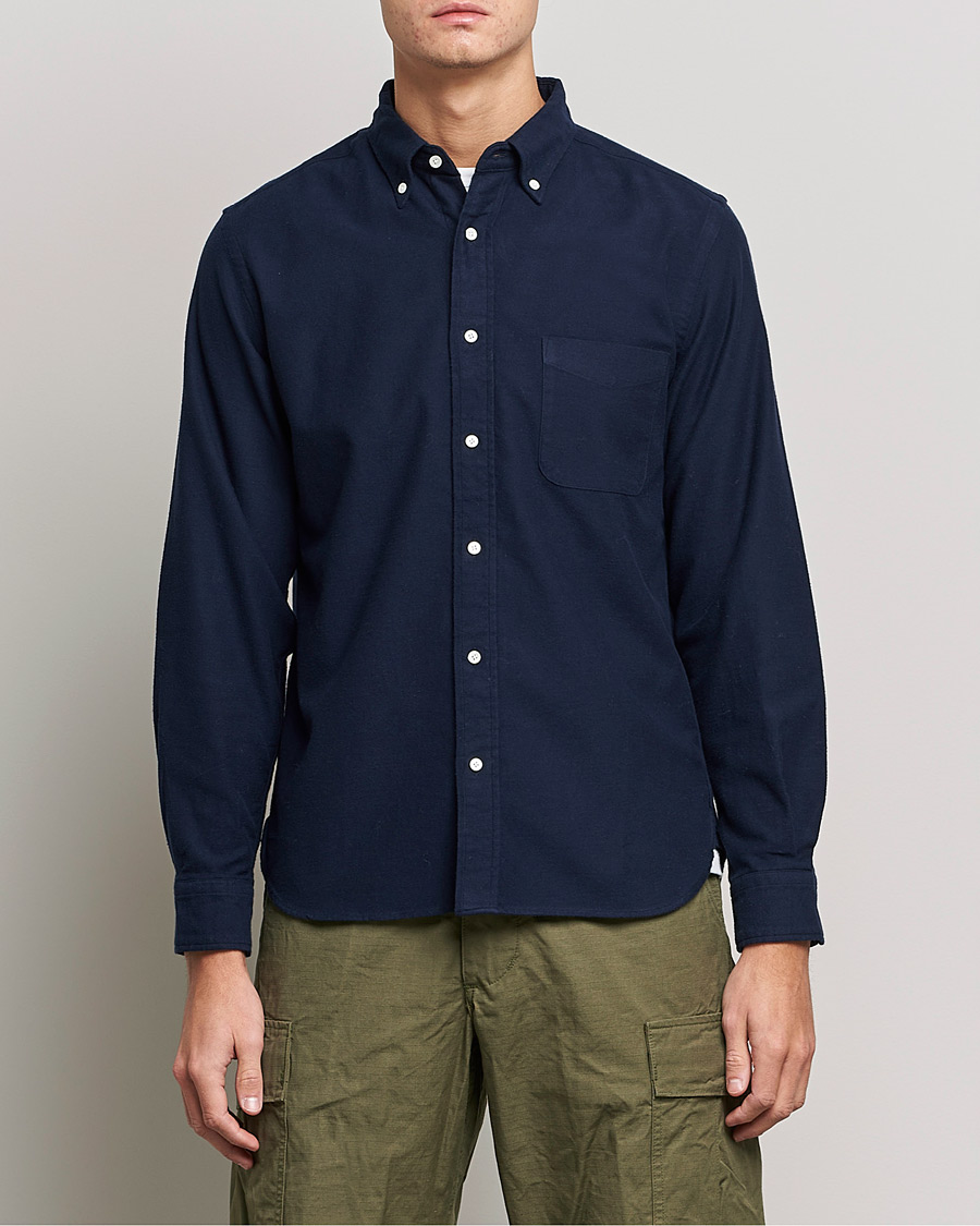 Uomini | Camicie | BEAMS PLUS | Flannel Button Down Shirt Navy