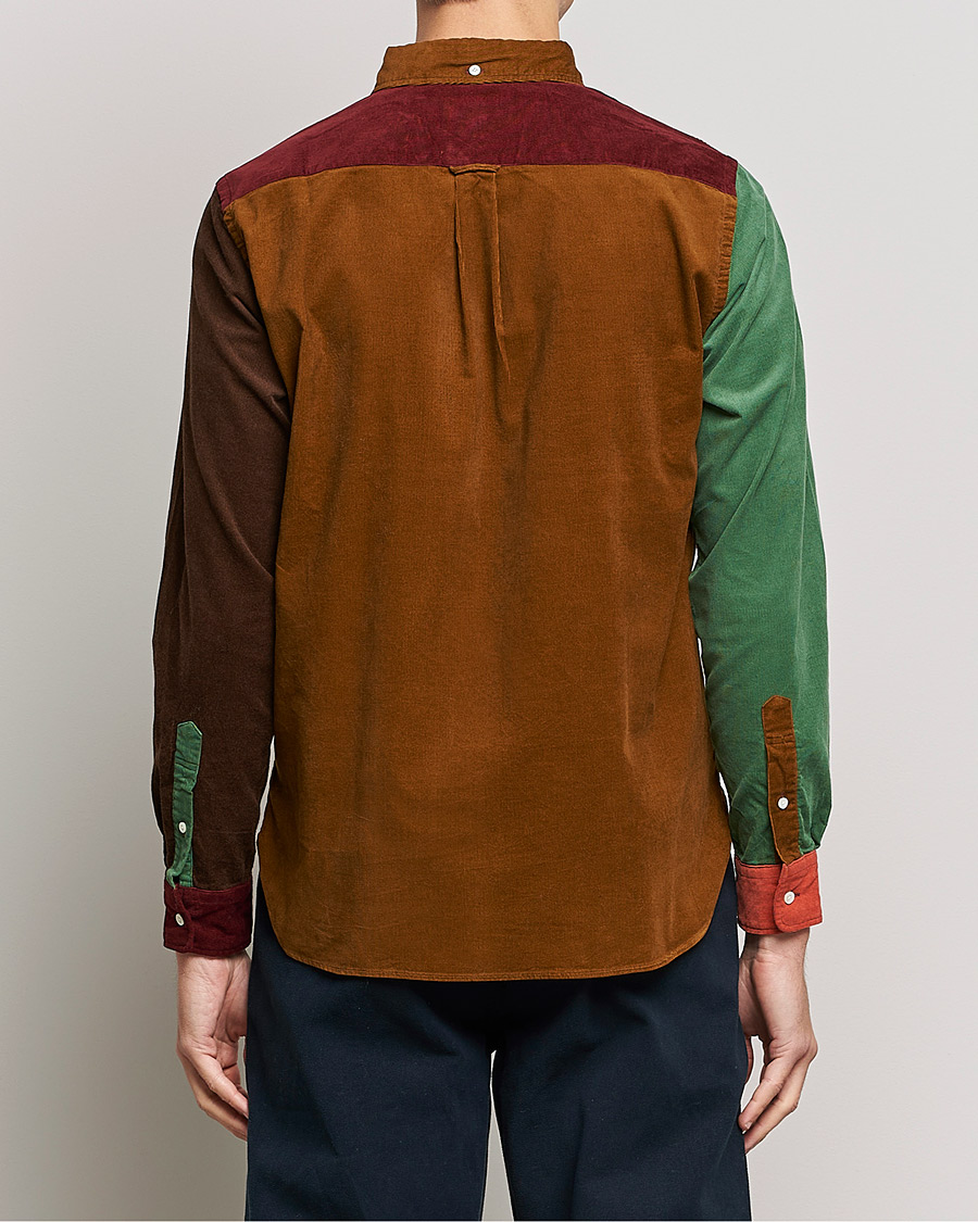 Uomini | Camicie | BEAMS PLUS | Corduroy Panel Button Down Shirt Golden Brown