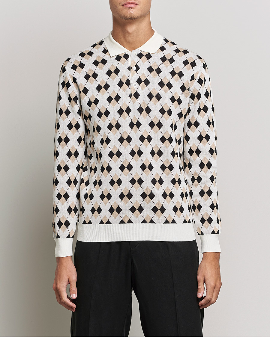 Uomini | Maglieria | BEAMS PLUS | Argyle Knitted Polo Off White