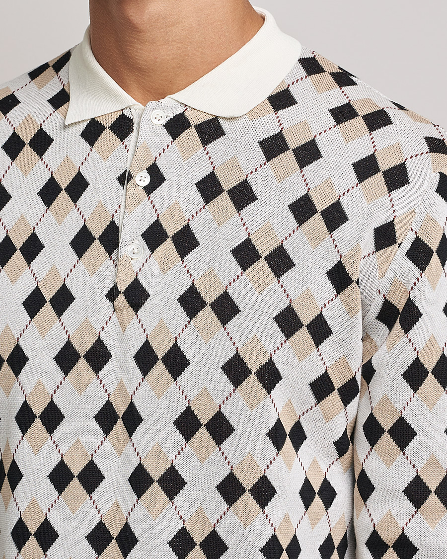 Uomini | Maglieria | BEAMS PLUS | Argyle Knitted Polo Off White