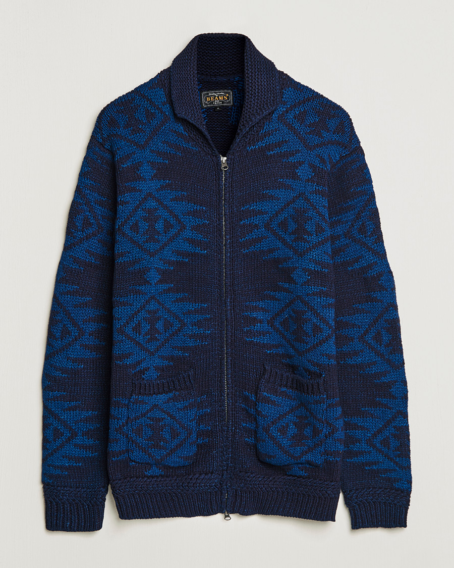 Uomini | Maglieria | BEAMS PLUS | Cowichan Cardigan Navy